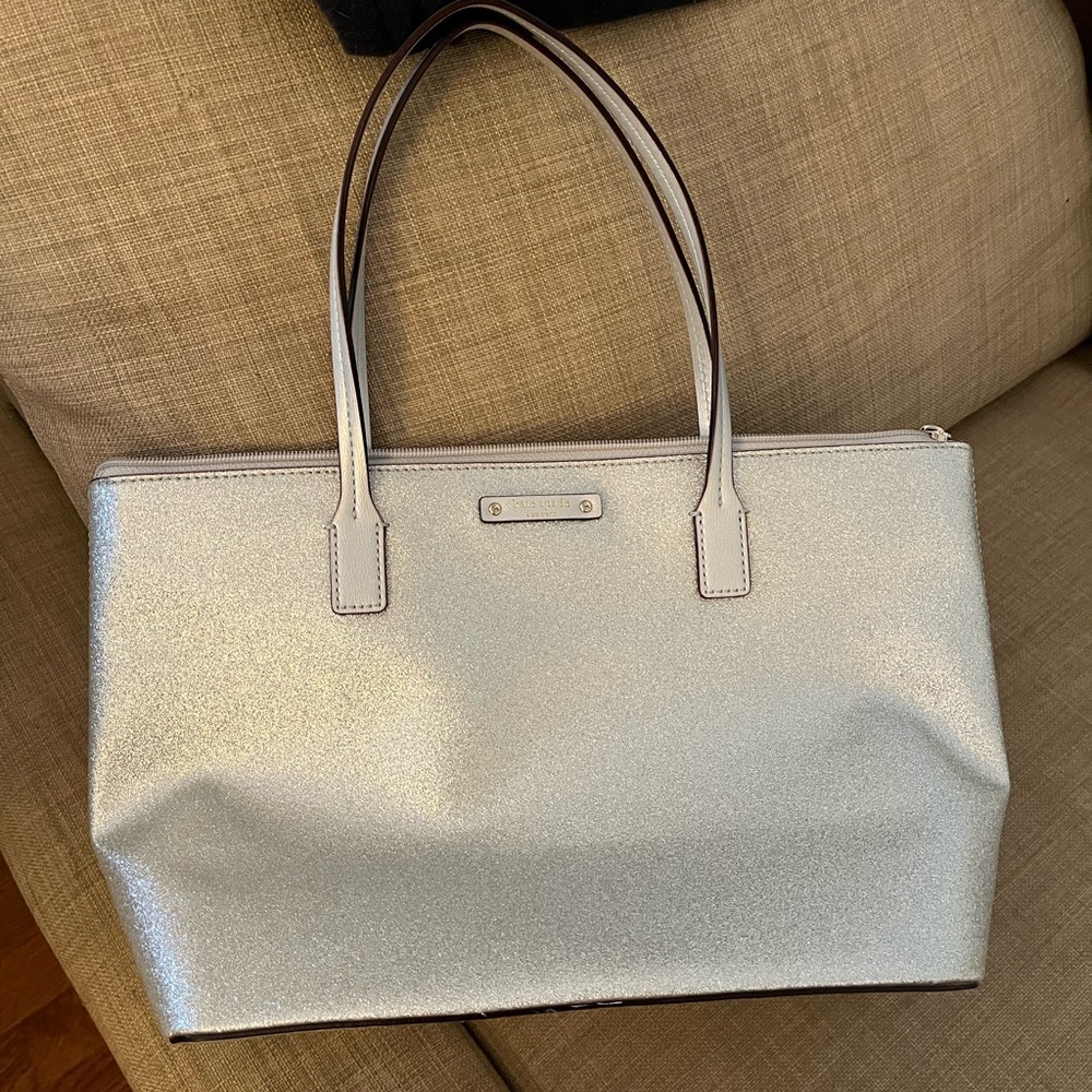 Kate Spade Silver Sparkle Tote Bag